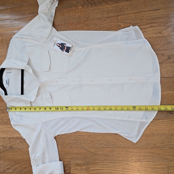 CISONO WOVENS BRAND WOMEN'S FRONT BUTTON IVORY BLOUSE SIZE LARGE - Picture 12 of 14